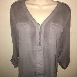 Candie’s half zip gray blouse